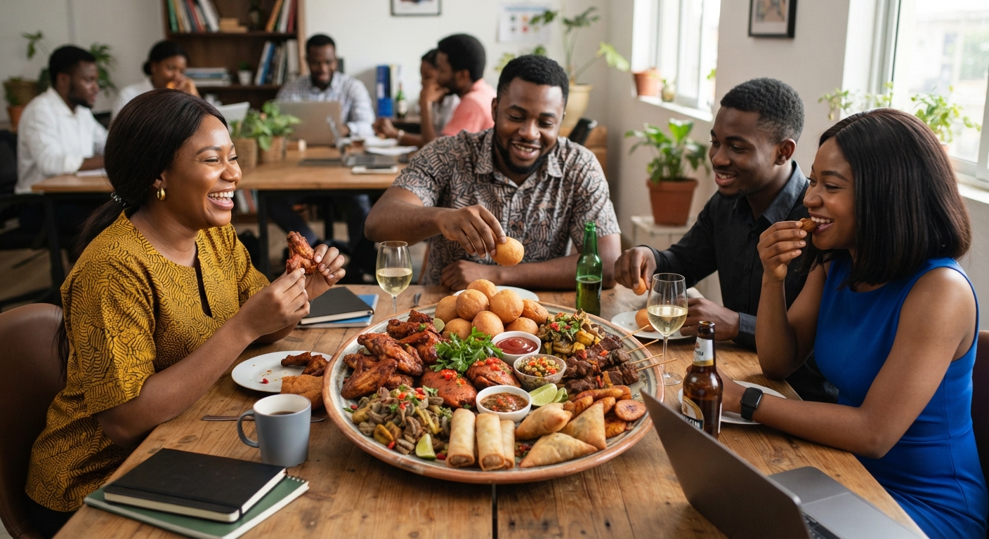 Variety of Nigerian small chops platter
