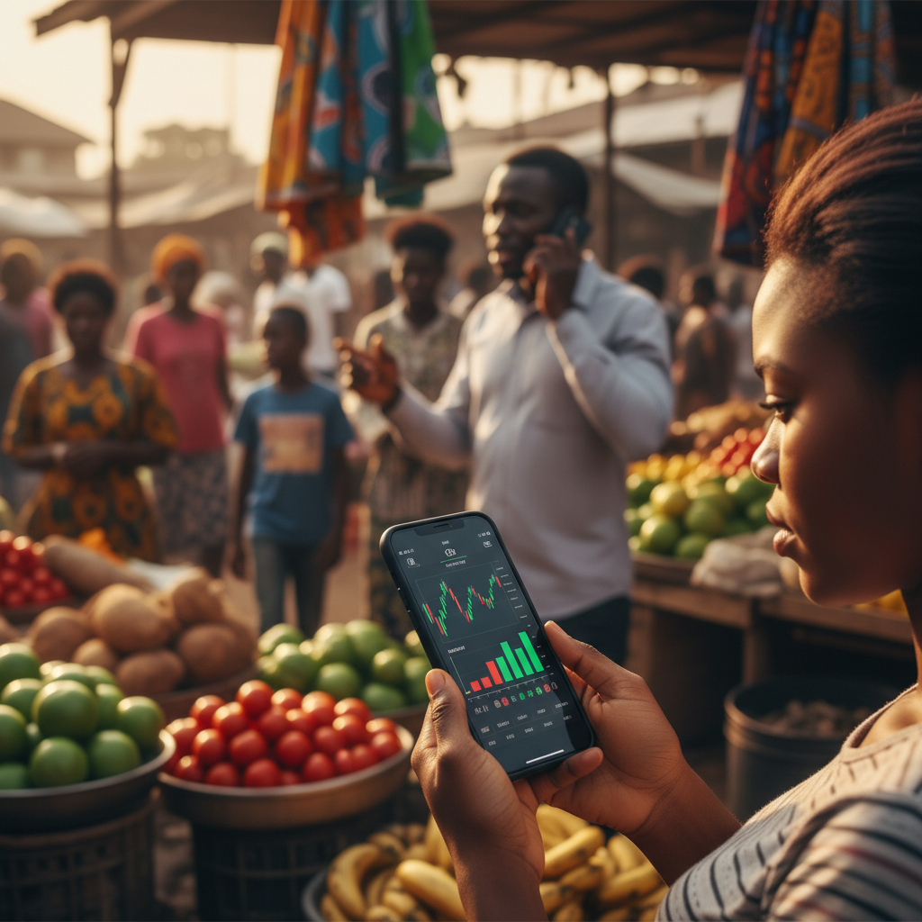 A smartphone screen showing a rising investment portfolio, symbolizing wealth growth.