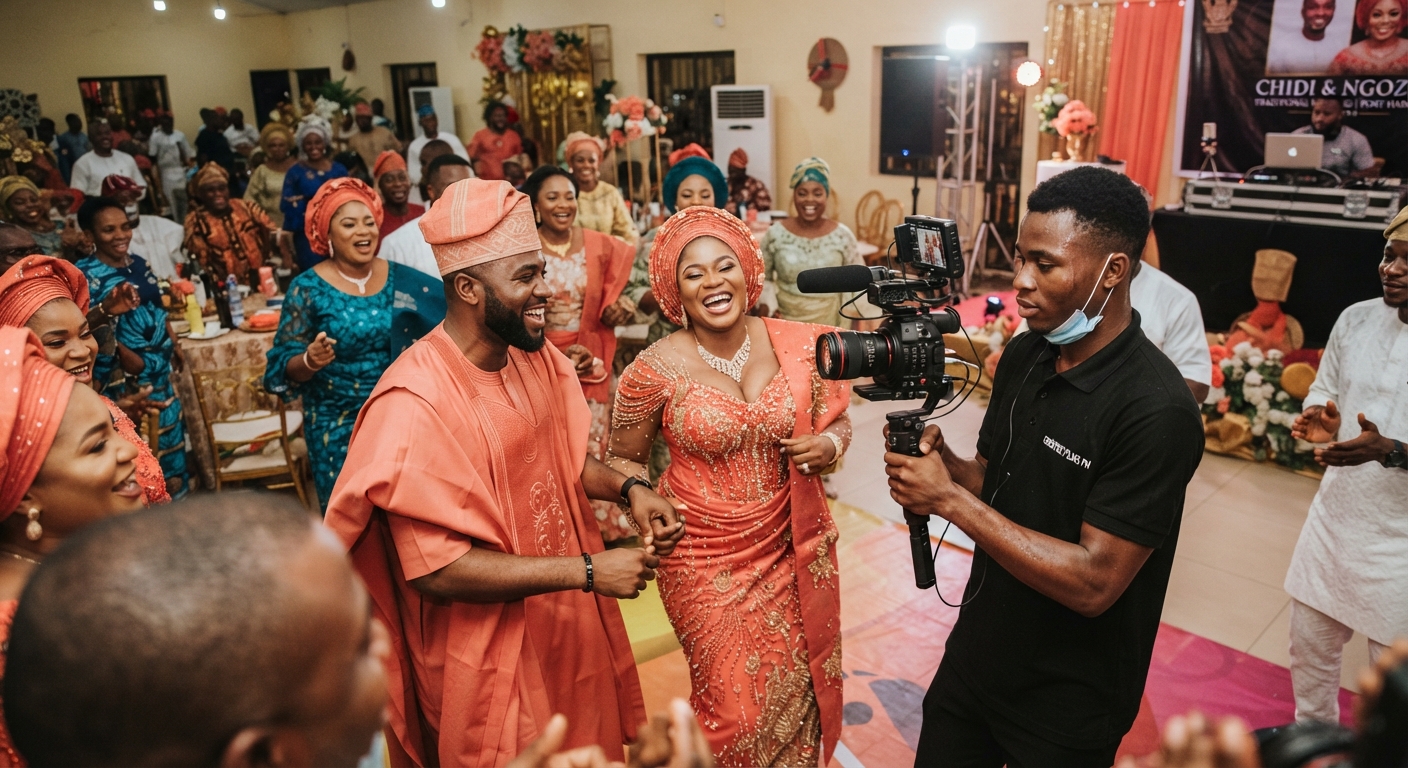 Videographer capturing a wedding moment in Port Harcourt
