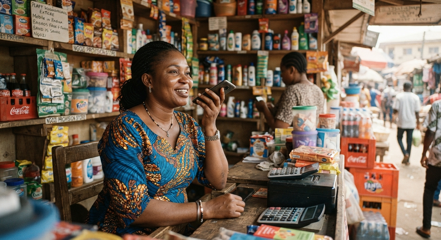 Shop owner managing business on her phone