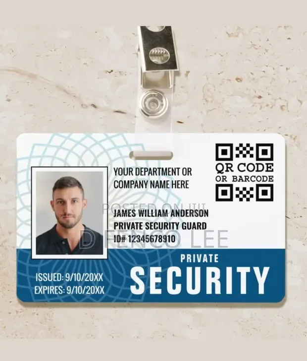 Corporate ID Card With Barcode Scanner Printing
