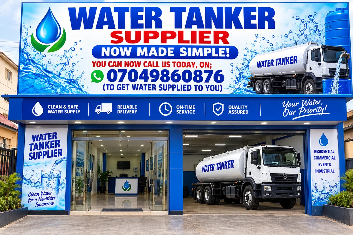 FOR 10000 LITRES WATER TANKER SUPPLIES
