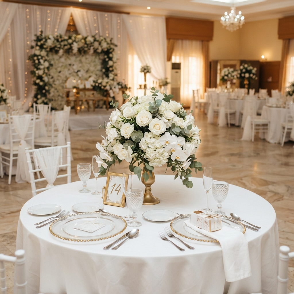 White Wedding Reception