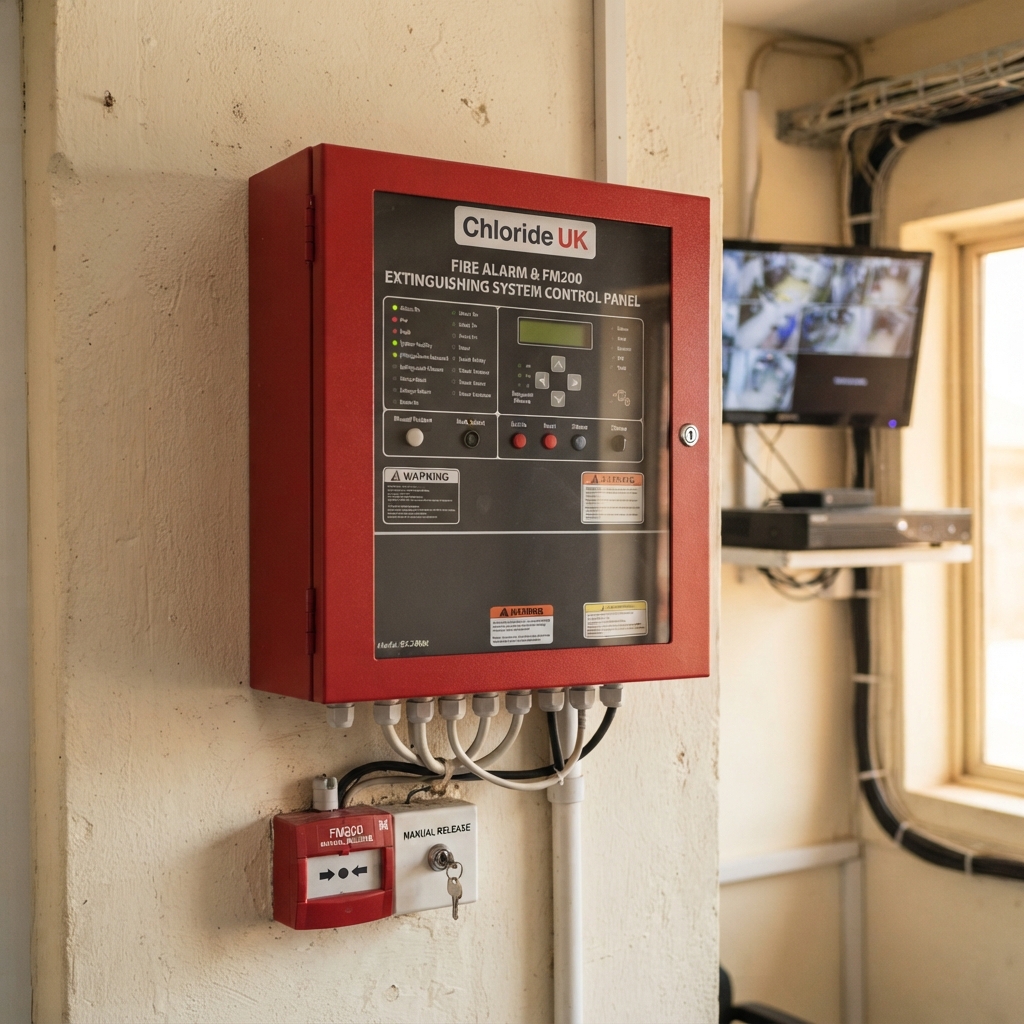Chloride Uk Fire Alarm With Fm200 Fire Extinguisher Panel
