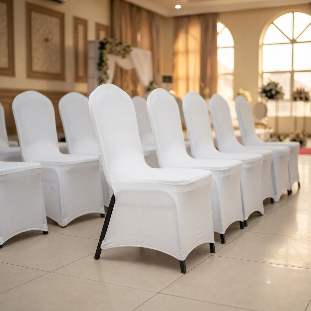 Slip White Chair Covers for Wedding ,Spandex Banquet Chairs